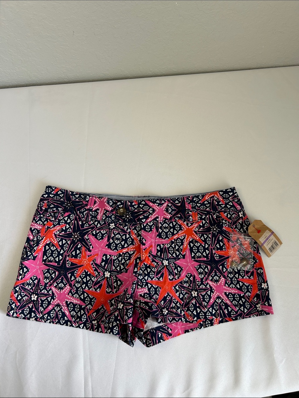 Red Camel Starfish Print Shorts Womens Size 11 NWT Coastal Beach Summer